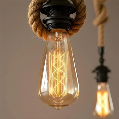 Hemp Ceiling Pendant Light Fitting E27 Lamp~4109