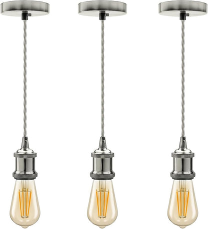 Vintage E27 Pendant Light 2m Cable 3 Pack~4087