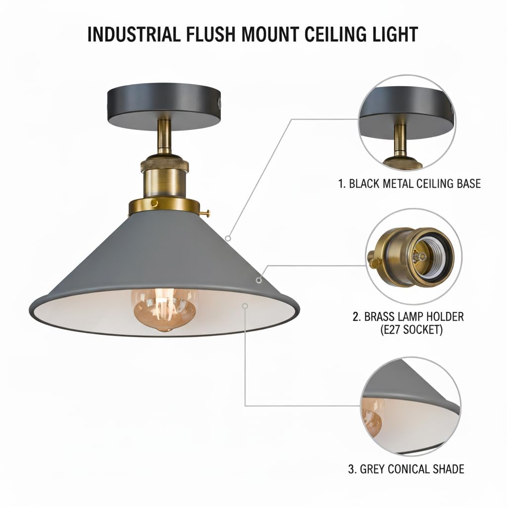 gray retro farmhouse light