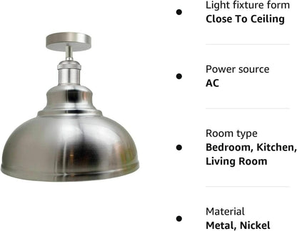 Industrial Modern Semi Flush Mount Ceiling Light~4064