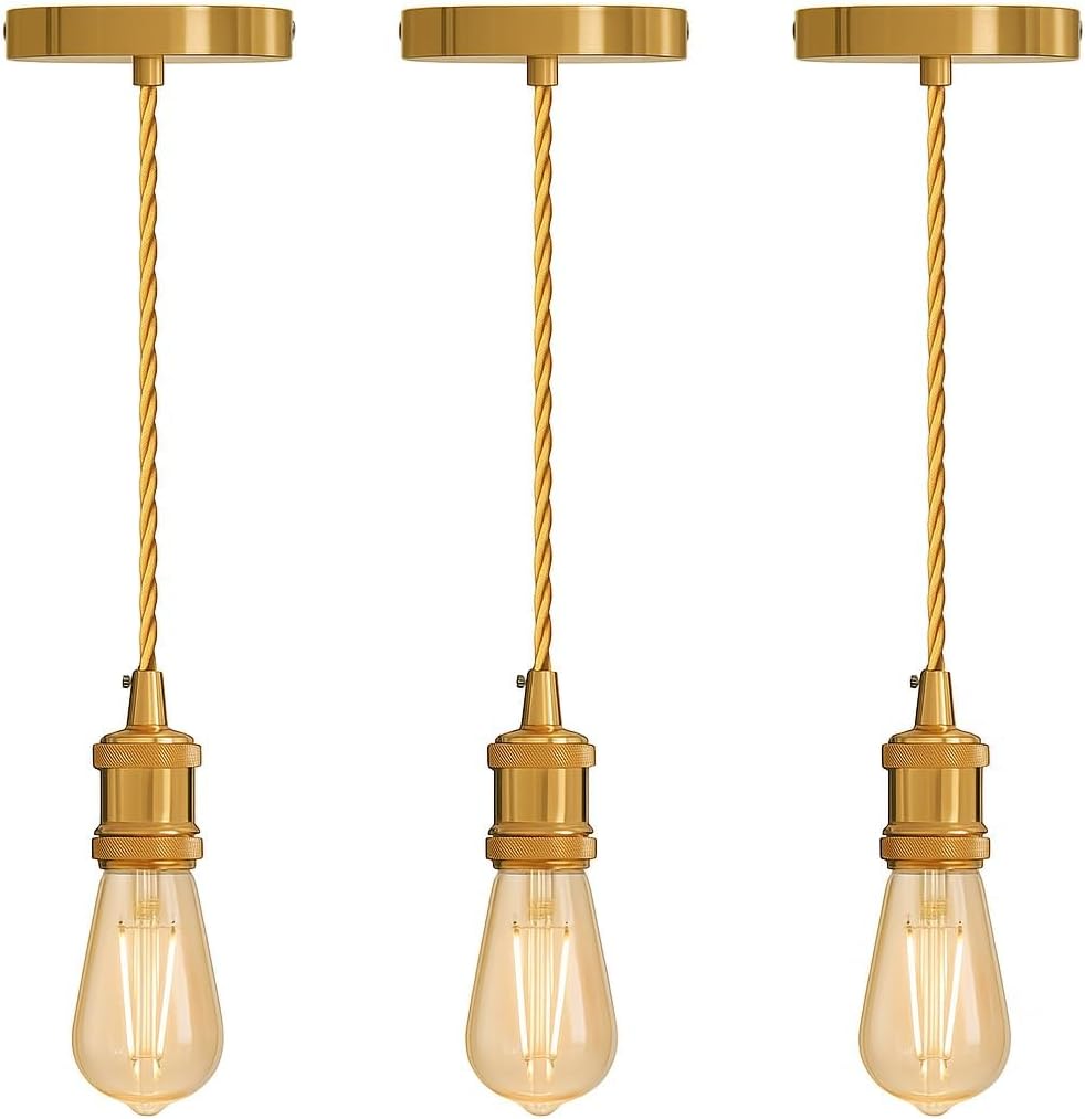 Vintage E27 Pendant Light 2m Cable 3 Pack~4087