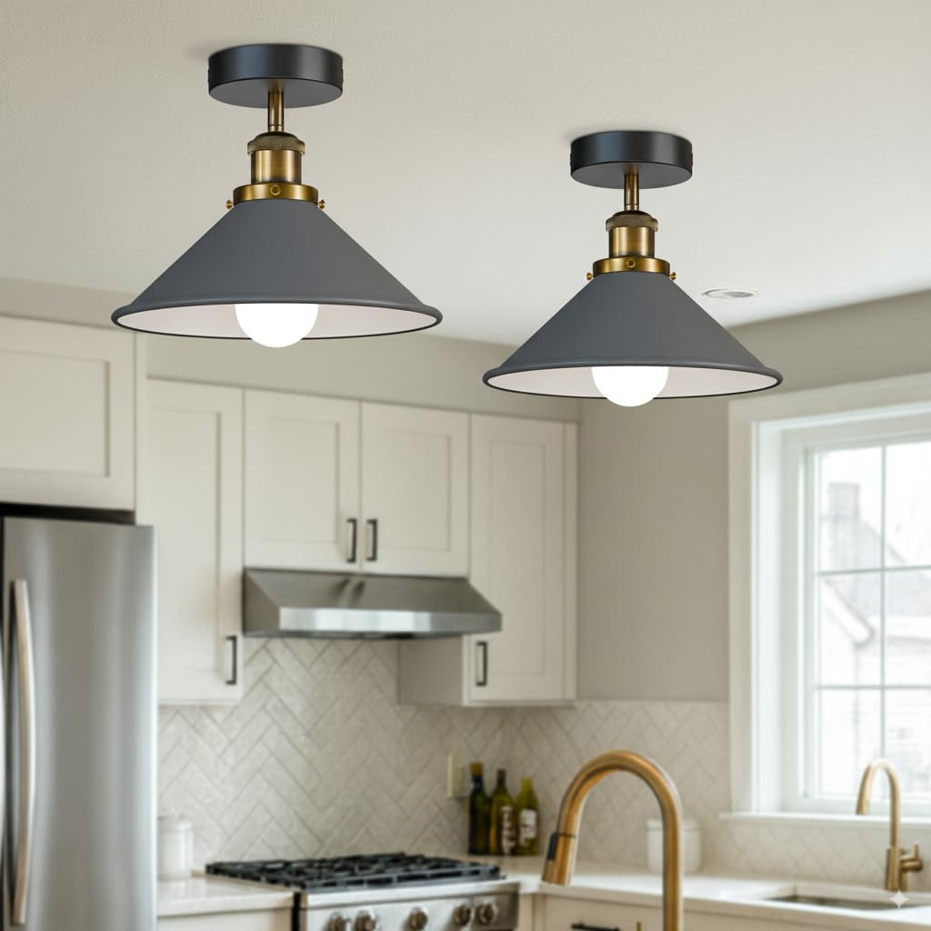 gray retro farmhouse light