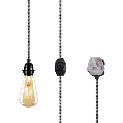 Industrial hanging 4m Plug in Pendant Light Fit~4065