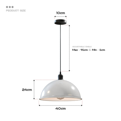 Vintage Large Industrial E27 Pendant Metal Ceiling Light Dome Shade ~3556