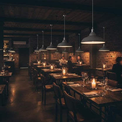 Semi Curvy Pendant Light Retro  E27 32cm Metal Shade~4138
