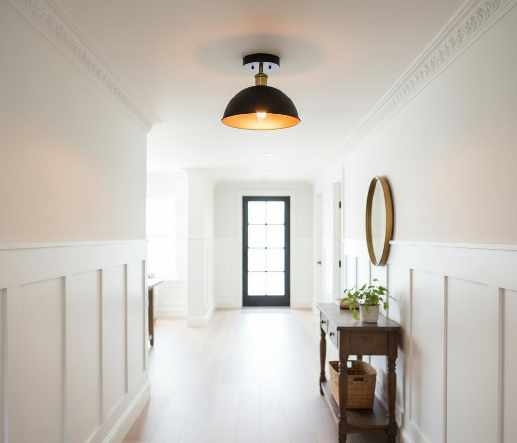 Industrial semi flush mount light 