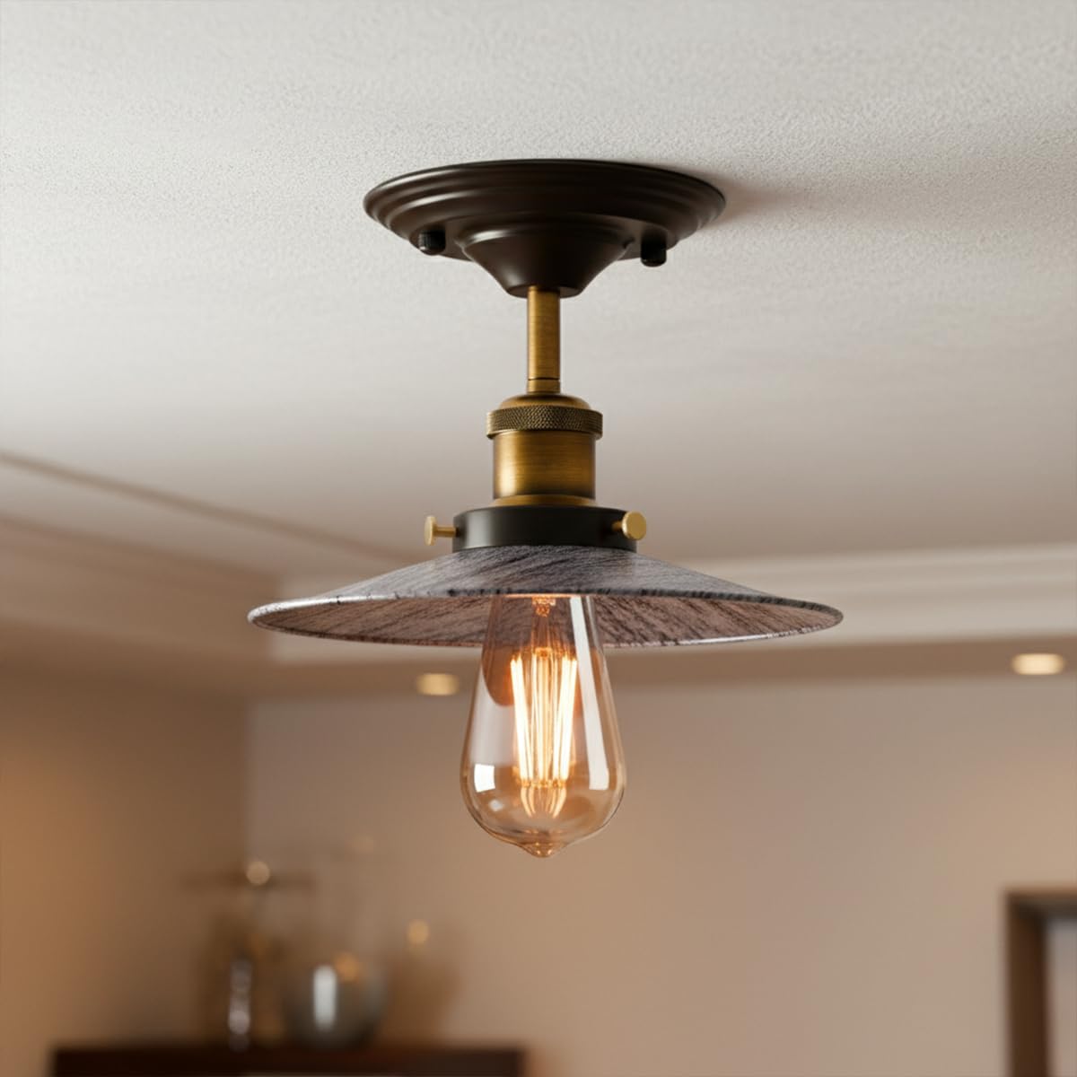 Flush Mount Metal Ceiling Lights Fixtures E27 Base ~4081