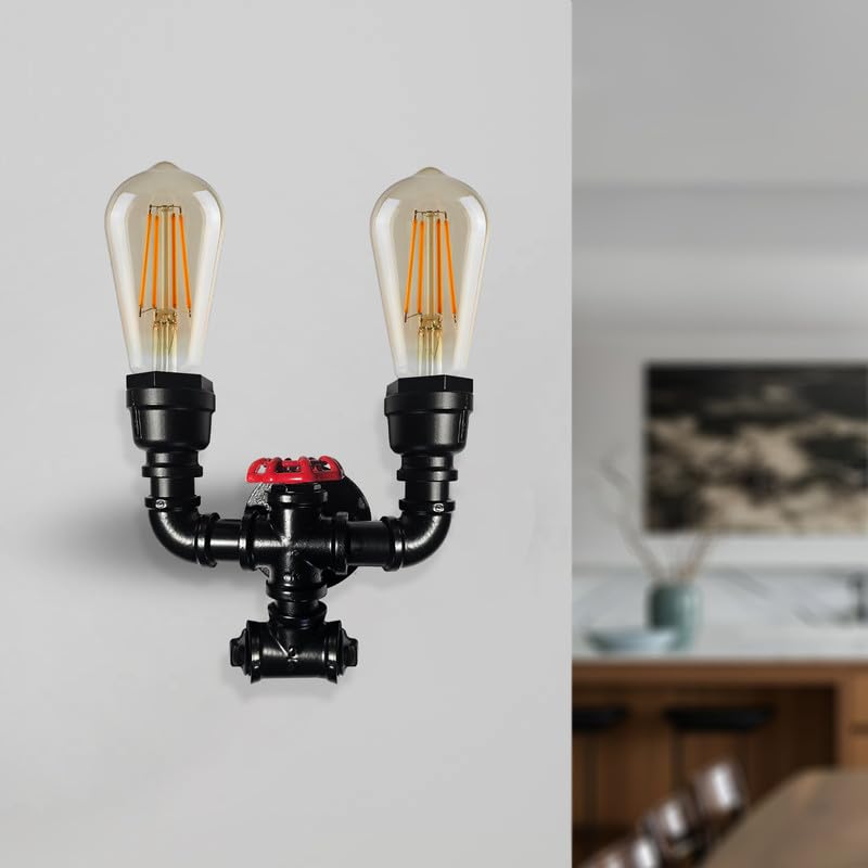Farmhouse pipe wall lamp décor