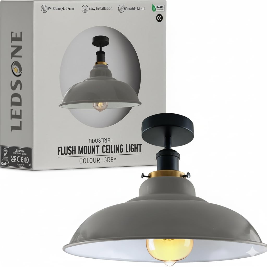 Flush Mount Ceiling Light Metal 32cm Light Shade~4125