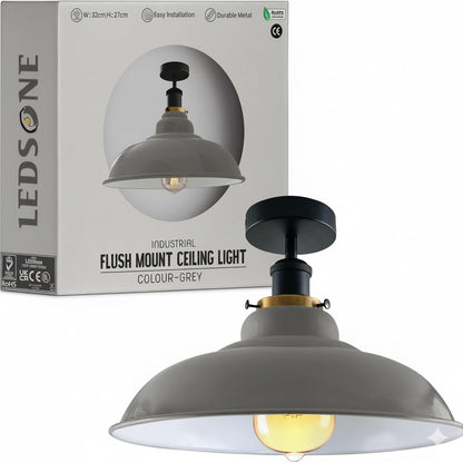 Flush Mount Ceiling Light Metal 32cm Light Shade~4125