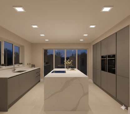 Vintage 5W Square LED Ceiling Panel Light, 6000K, 5 Pack~4218