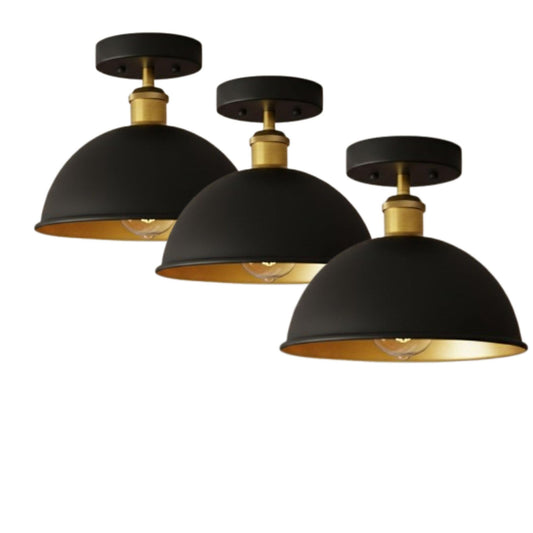 3 Pack Industrial Semi Flush Mount E27 Ceiling Light~4088