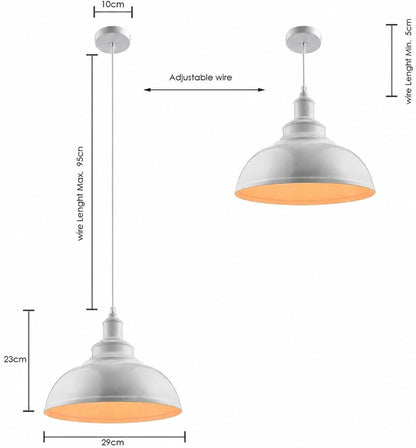 Curvy Metal Shade Pendant Light  E27 29cm Metal Shade~4151