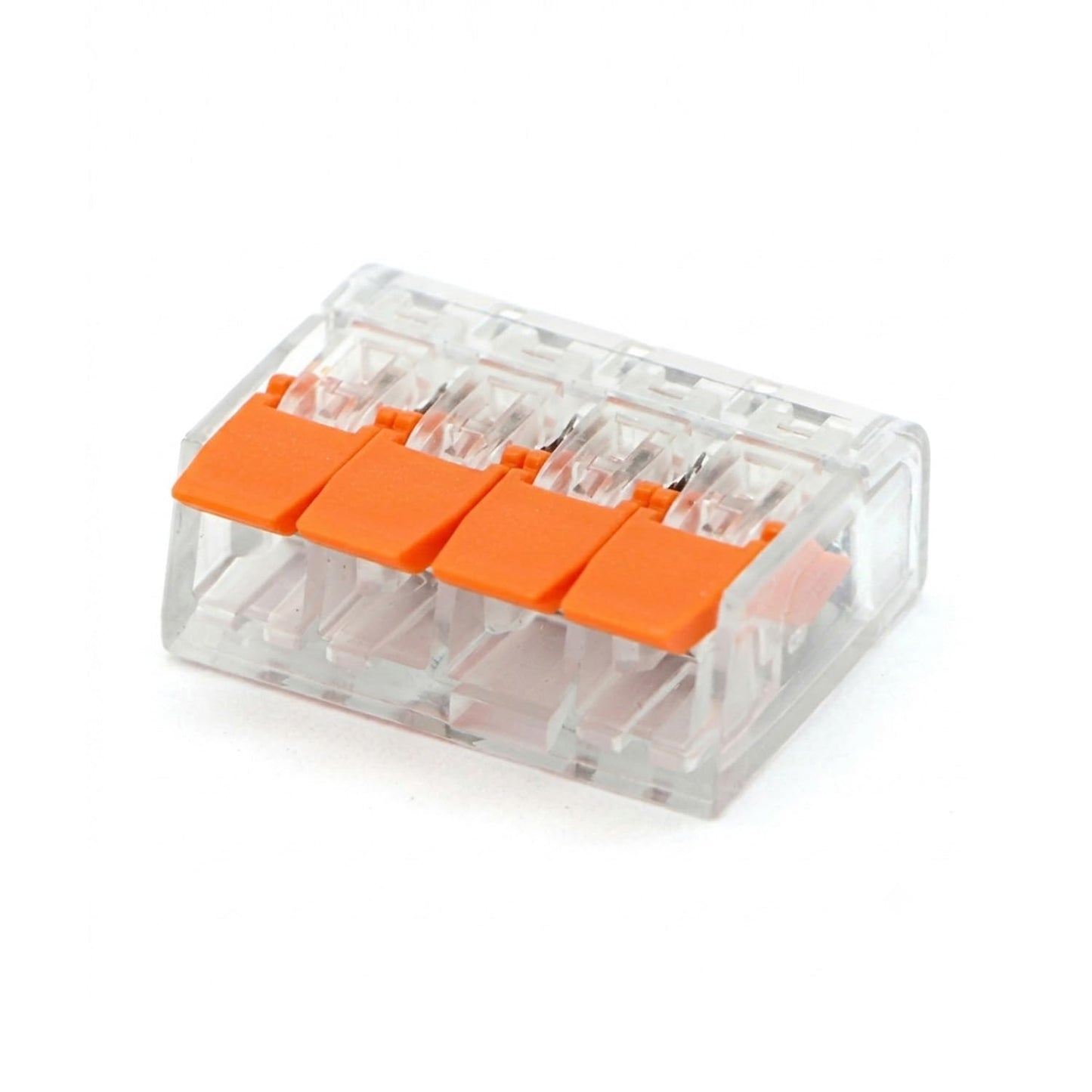 4 Way Lever Wire Connector 32A 450V Clear Reusable Push-In Terminal Block~4030