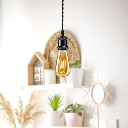 2 Pack E27 Pendant Light 1m Twisted Cable~4139