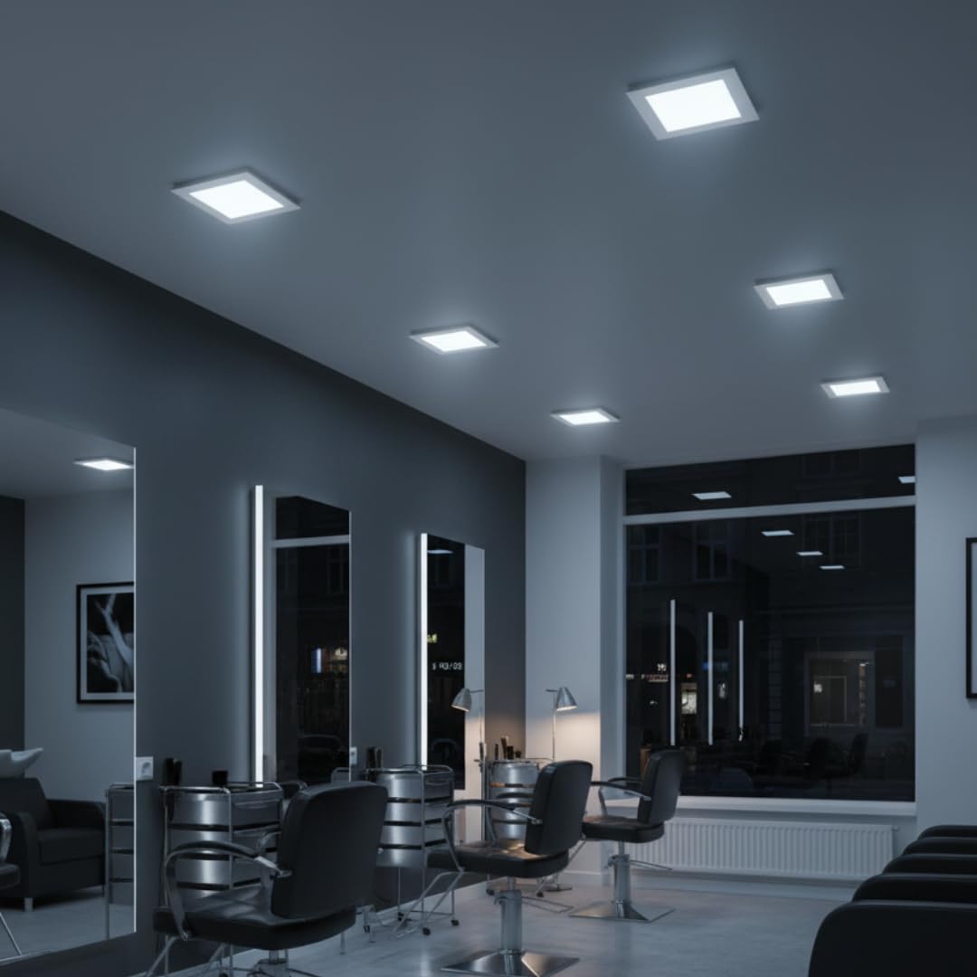 Vintage 5W Square LED Ceiling Light, 6000K, Waterproof, 550lm~4216