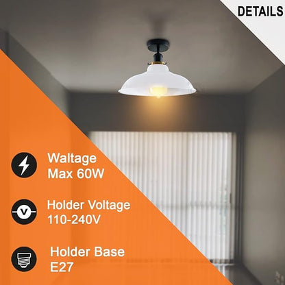 Flush Mount Ceiling Light Metal 32cm Light Shade~4125