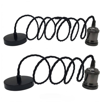 2 Pack E27 Pendant Light 1m Twisted Cable~4139