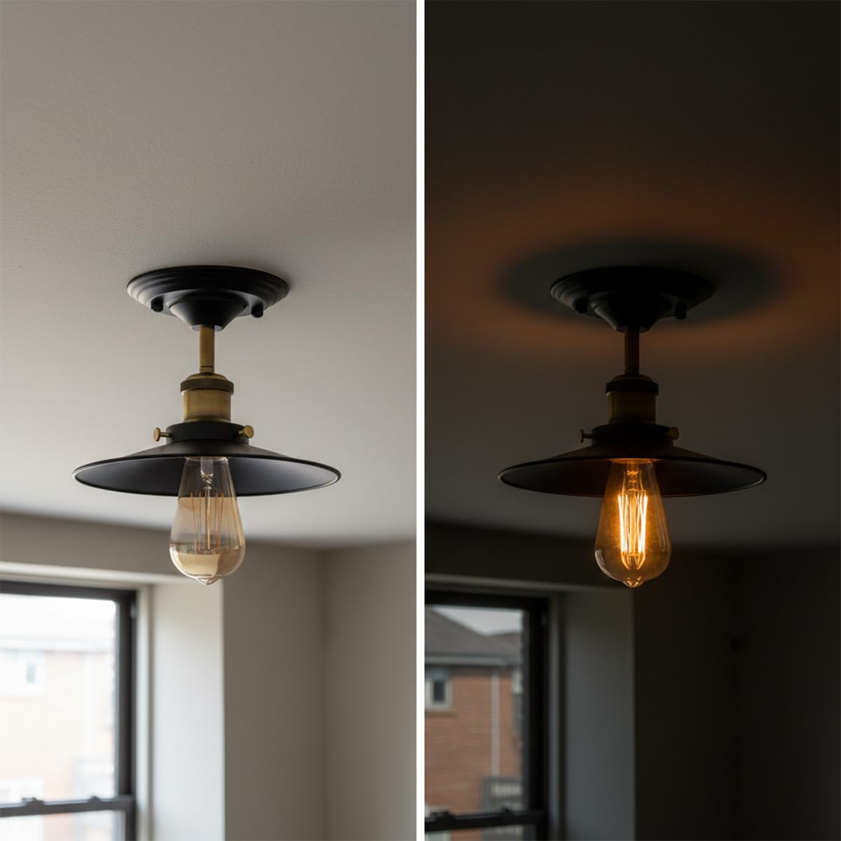 Industrial Semi Flush Mount LED Ceiling Light~4047