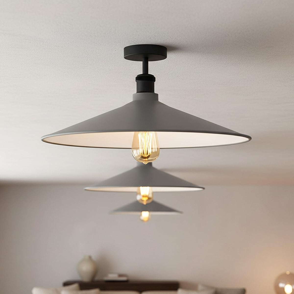 2 Pack Modern Flush Mount Ceiling Light Fixture~4091