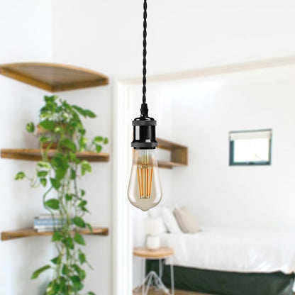 2 Pack E27 Pendant Light 1m Twisted Cable~4139