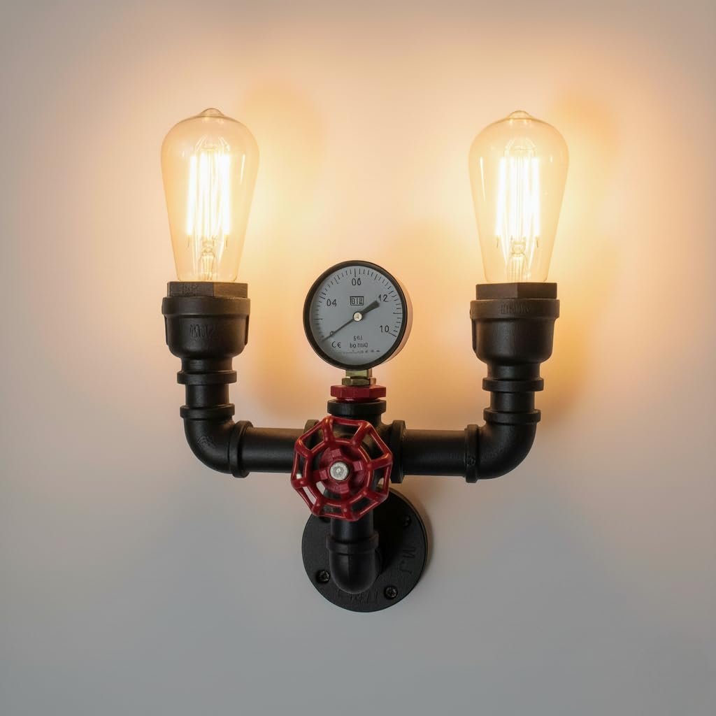 E27 socket pipe wall lamp