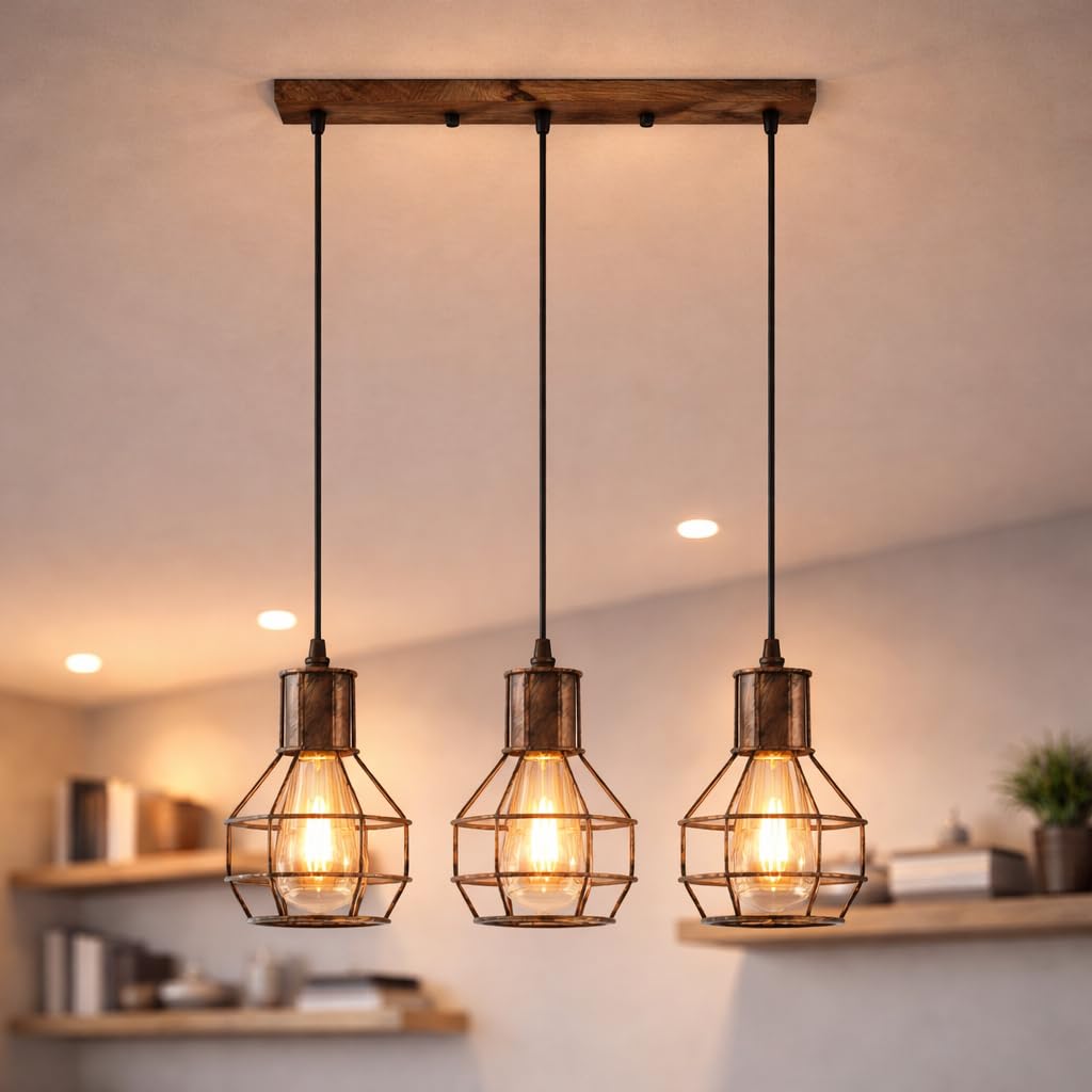 rustic cone shade chandelier