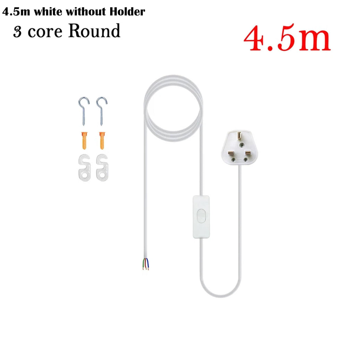 Plug in Pendant Light 2m/4.5m Cable E27 Lamp Holder~4119