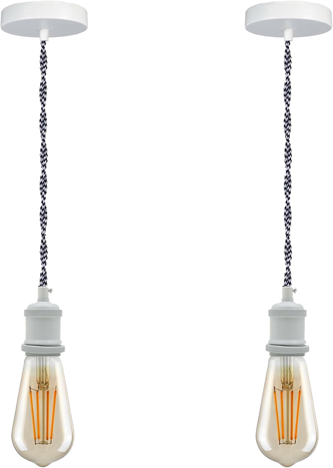 2 Pack Vintage E27 Pendant Light 2m Cable ~ 4062