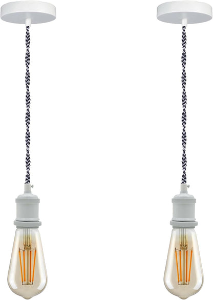 2 Pack Vintage E27 Pendant Light 2m Cable ~ 4062