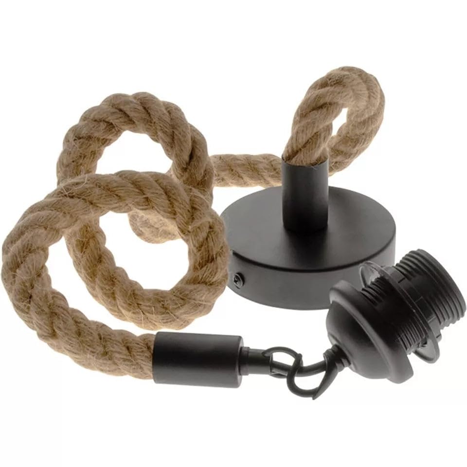 Hemp Ceiling Pendant Light Fitting E27 Lamp~4109