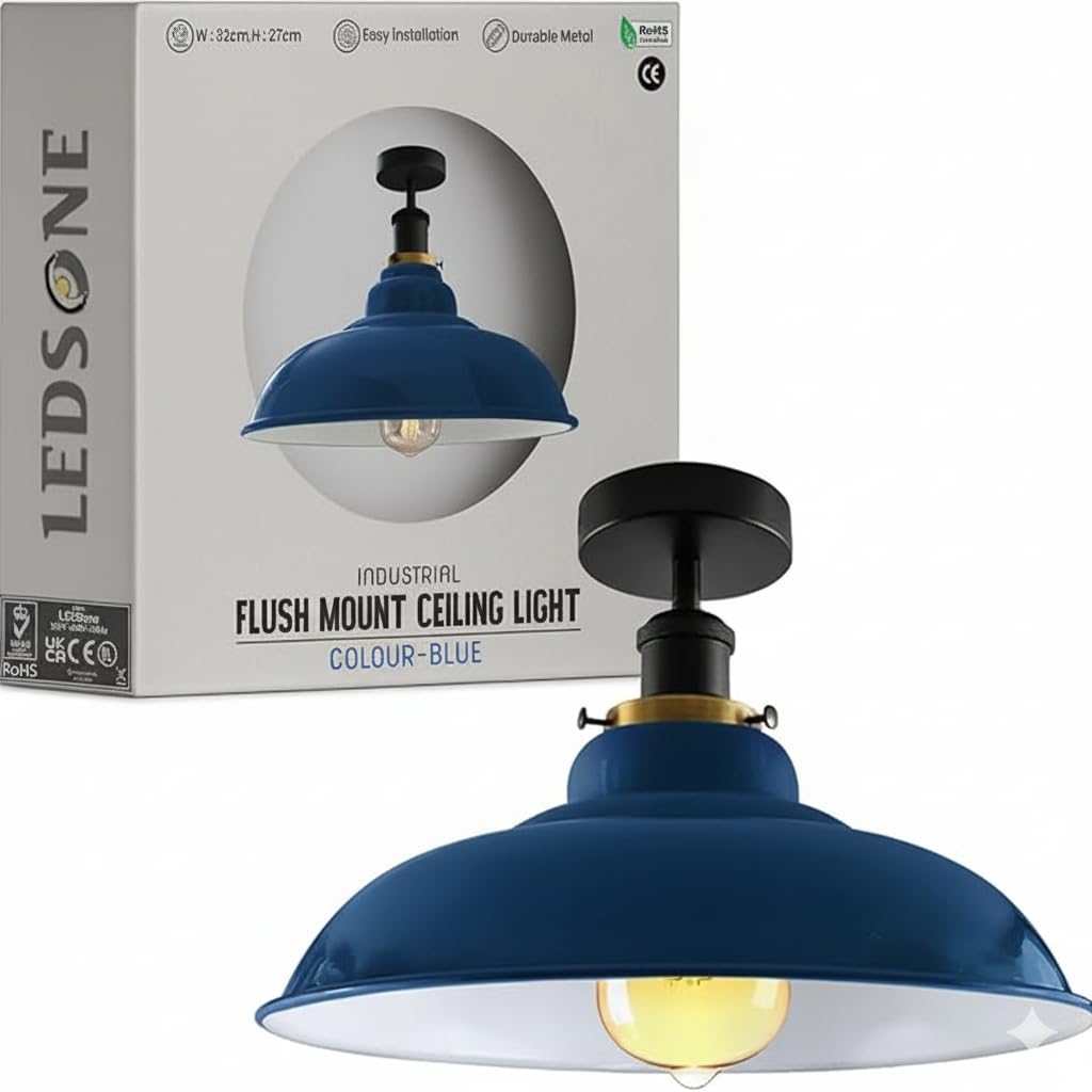 Flush Mount Ceiling Light Metal 32cm Light Shade~4125