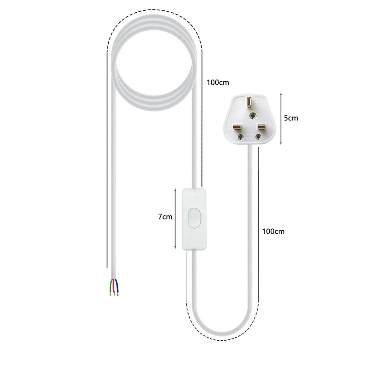 Plug in Pendant Light 2m/4.5m Cable E27 Lamp Holder~4119