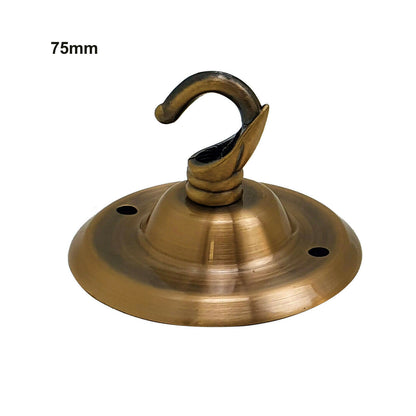 75mm Front Fitting Colour Ceiling Hook With Single Point Drop Outlet Plate ~ 1197