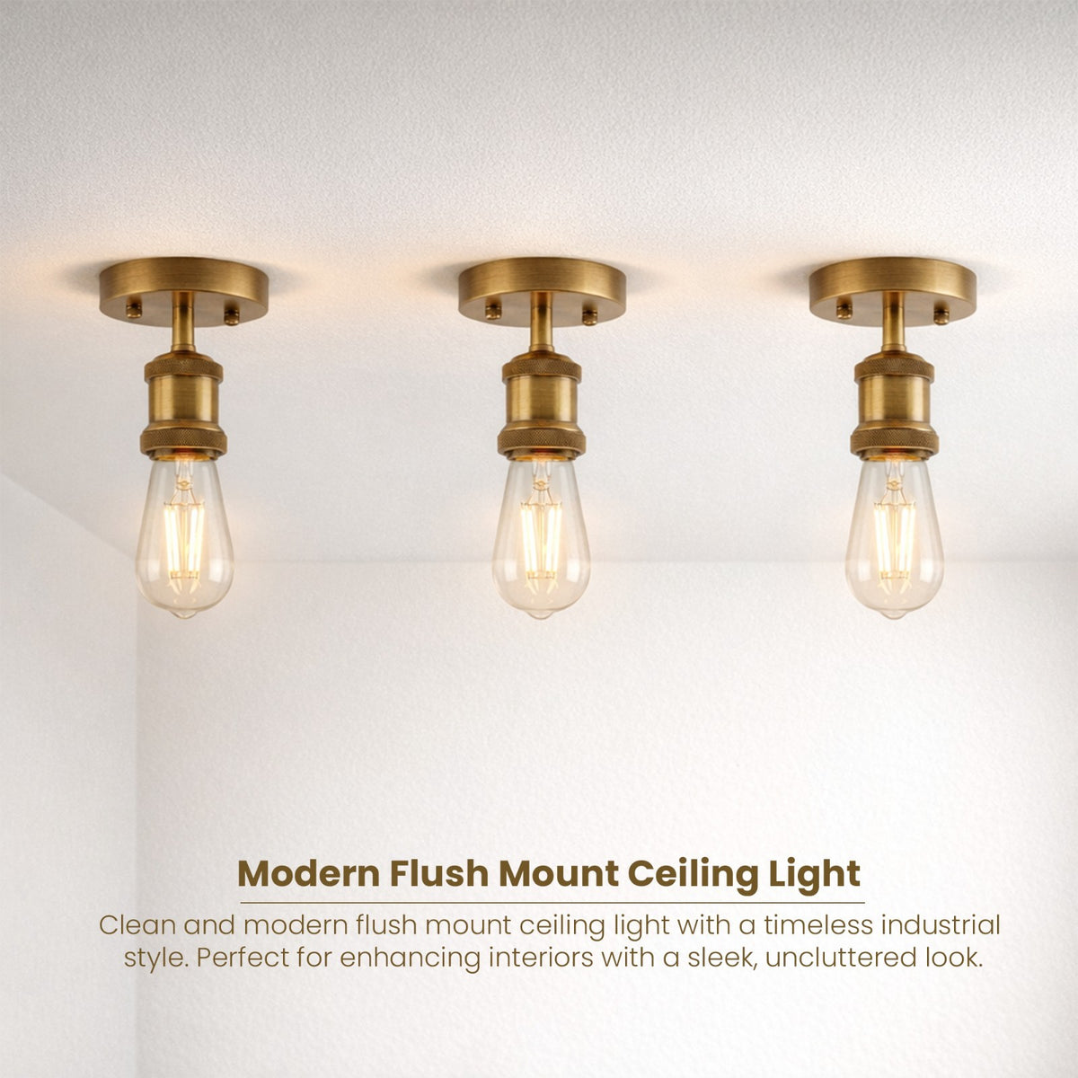 Vintage Semi Flush Mount Light Metal E27 Lamp Holder~ 4042