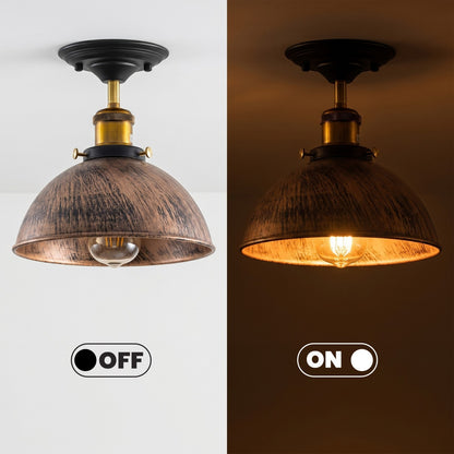 Industrial Ceiling Lights E27 Dome Flush Light Fitting~4090