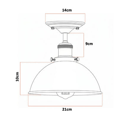 Industrial Ceiling Lights E27 Dome Flush Light Fitting~4090