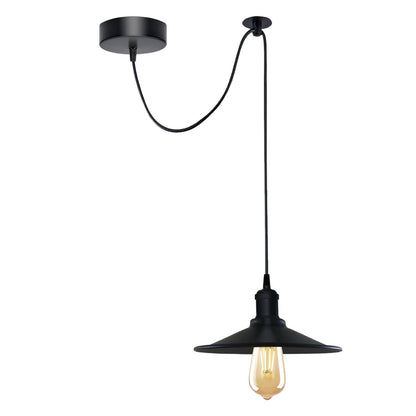 1-5 Way Spider Pendant Light Black Flat Shade Industrial Retro Ceiling Light E27