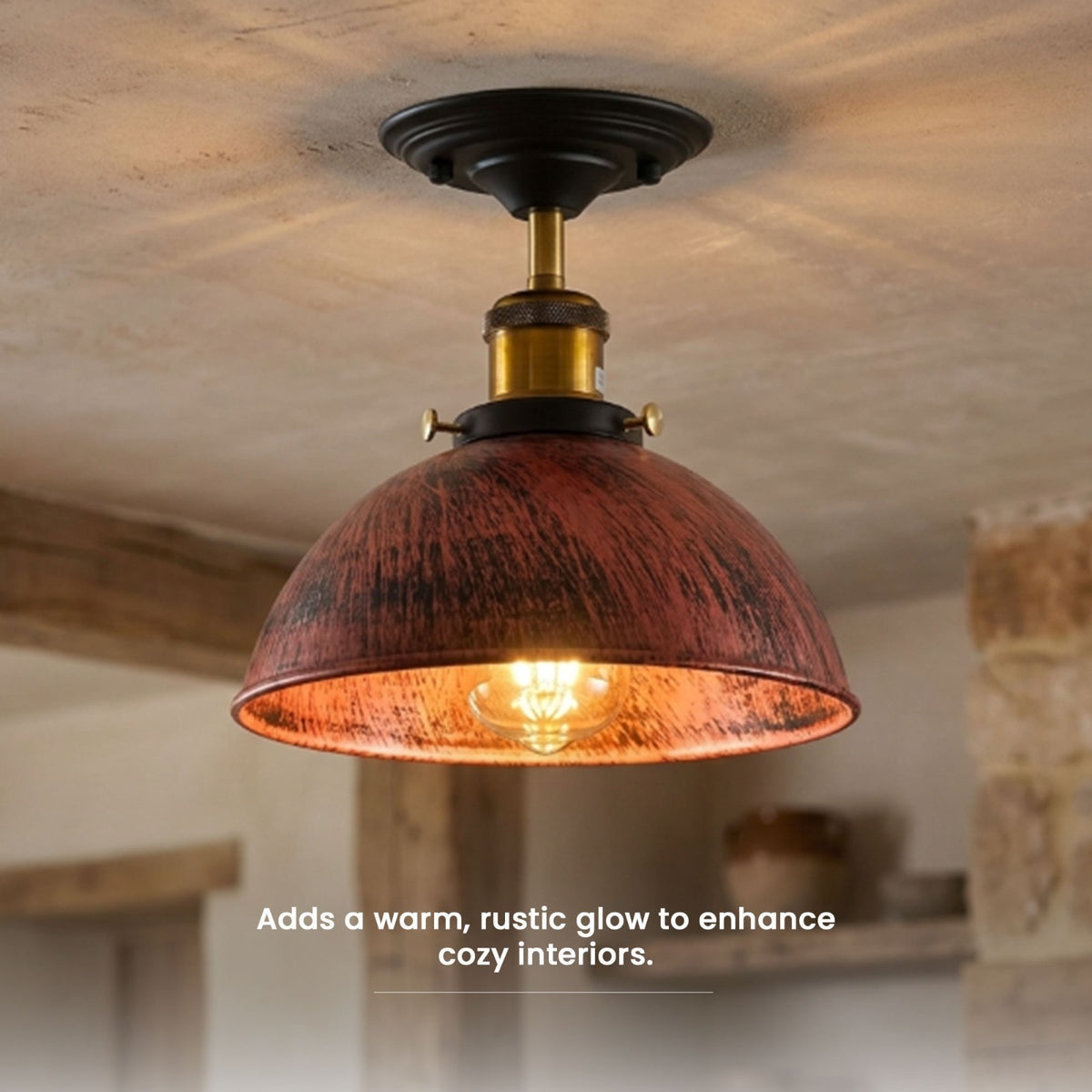Industrial Ceiling Lights E27 Dome Flush Light Fitting~4090