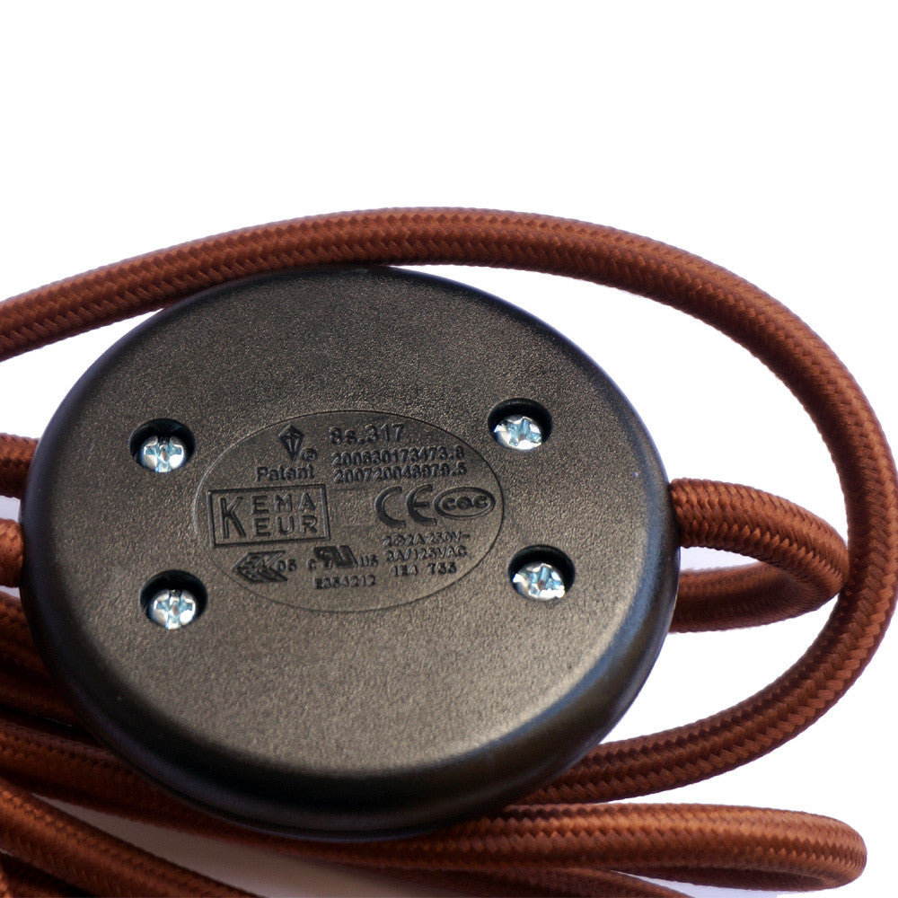 Retro 4m 3 core 0.75 fabric cable Foot switch power cord UK plug for floor lamp ~4229
