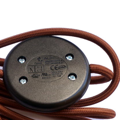 Retro 4m 3 core 0.75 fabric cable Foot switch power cord UK plug for floor lamp ~4229