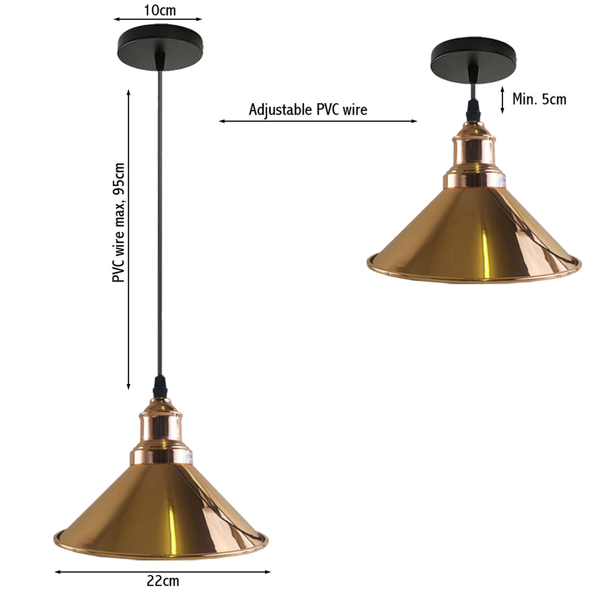 Vintage  Metal Pendant Light – Retro Ceiling Hanging Lamp~4036