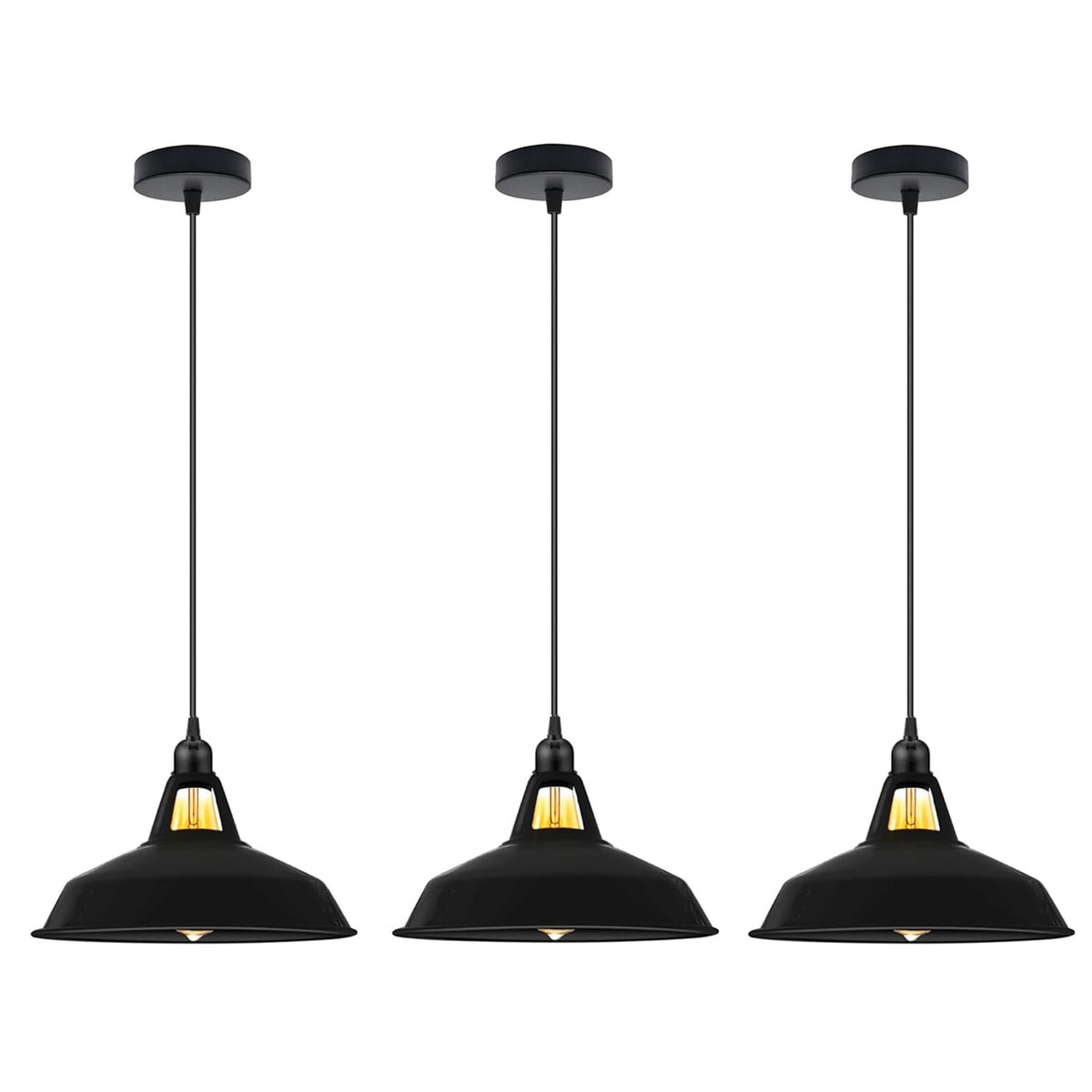 Industrial Black Pendant Ceiling Light  Baran Shade Hanging Lamp~4037