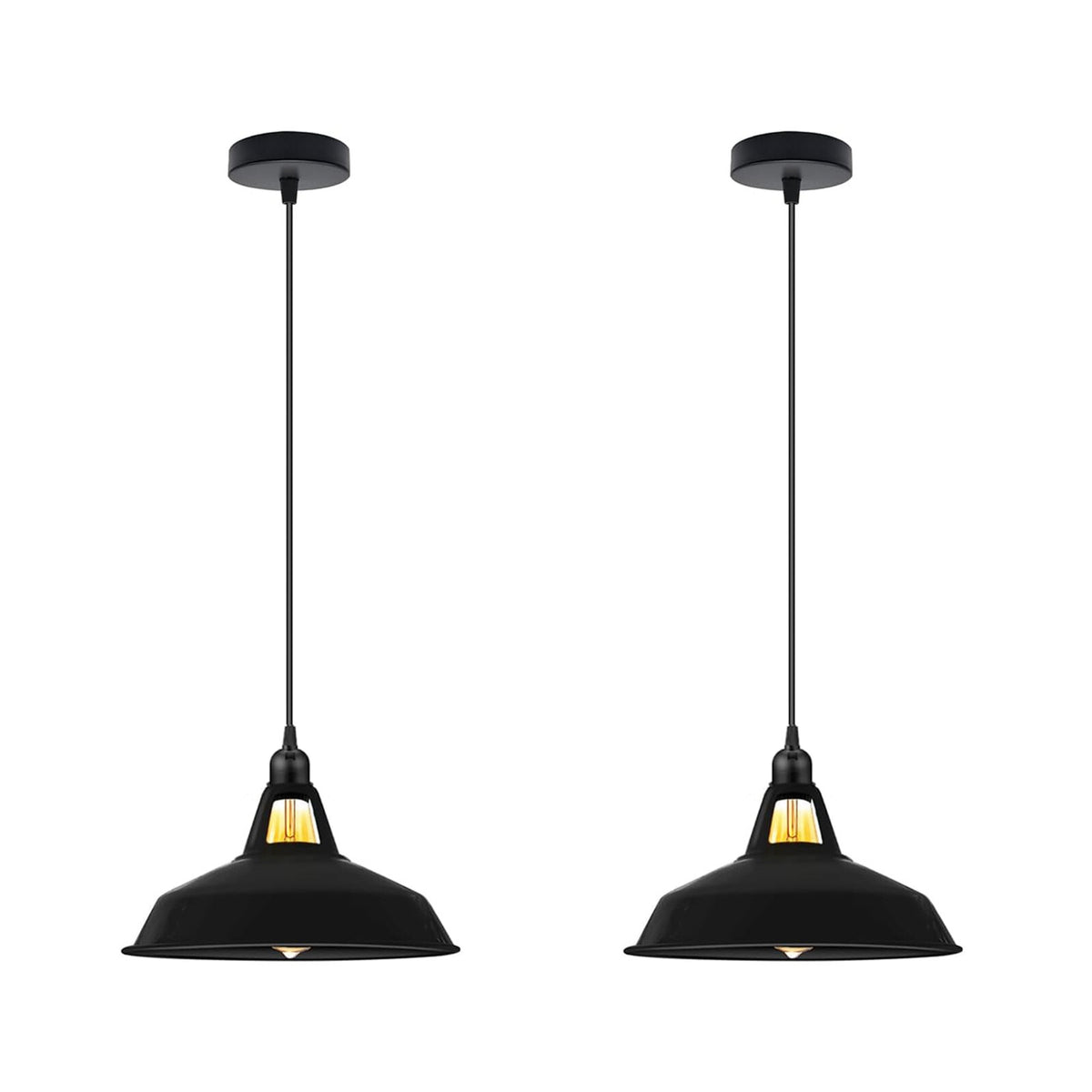 Industrial Black Pendant Ceiling Light  Baran Shade Hanging Lamp~4037