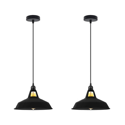 Industrial Black Pendant Ceiling Light  Baran Shade Hanging Lamp~4037