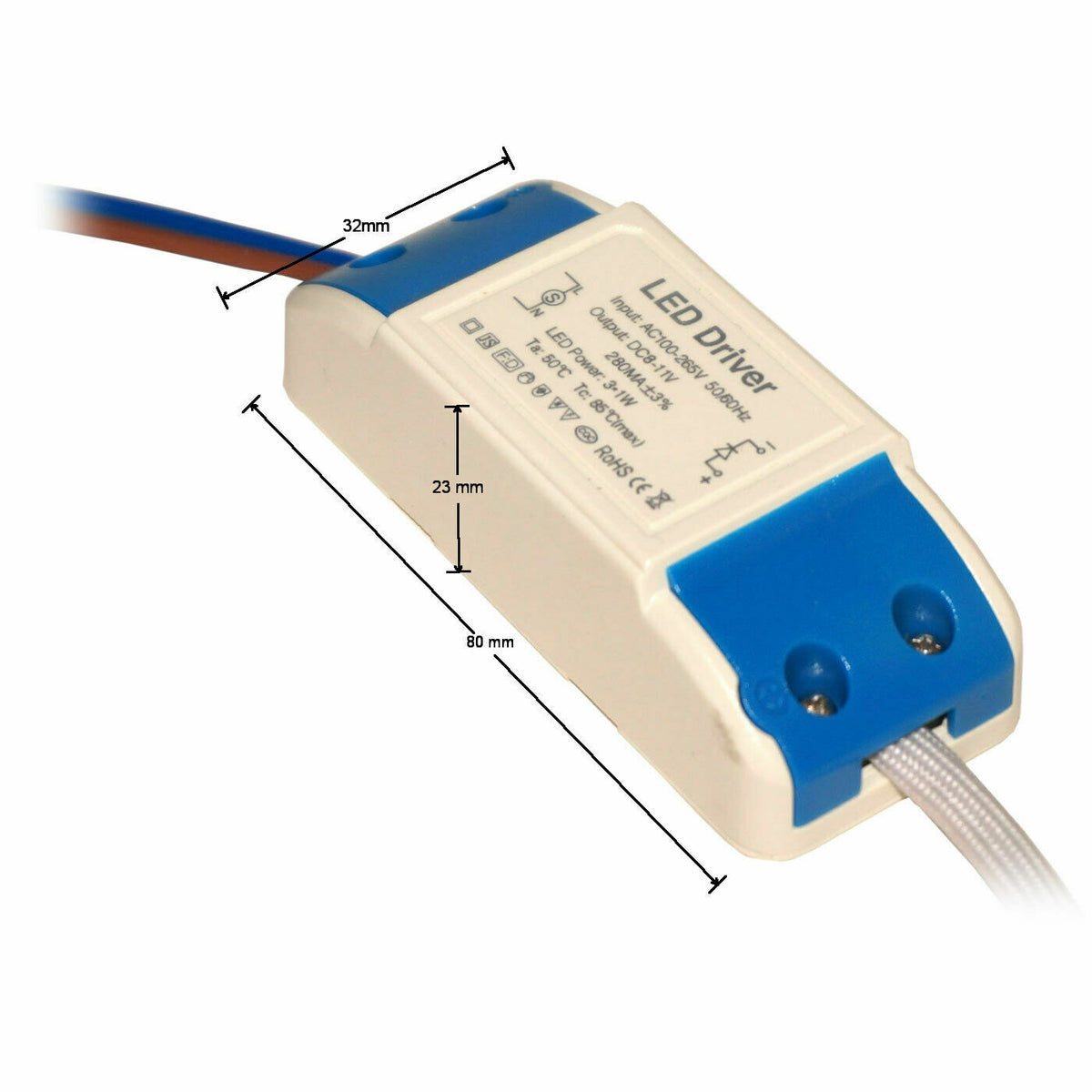 Constant Current LED Driver 3W/5W/7W/9W/12W/18W/24W/36W Transformer DC 8V-137V