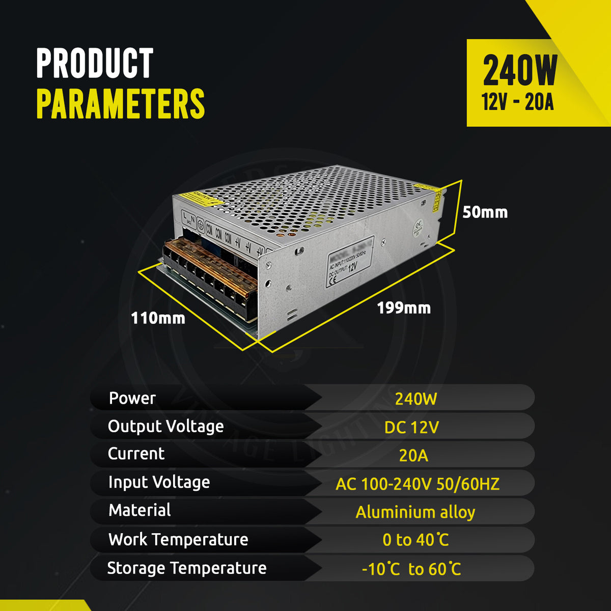 12V 24V IP20 Indoor Switching LED Power Supply~4057