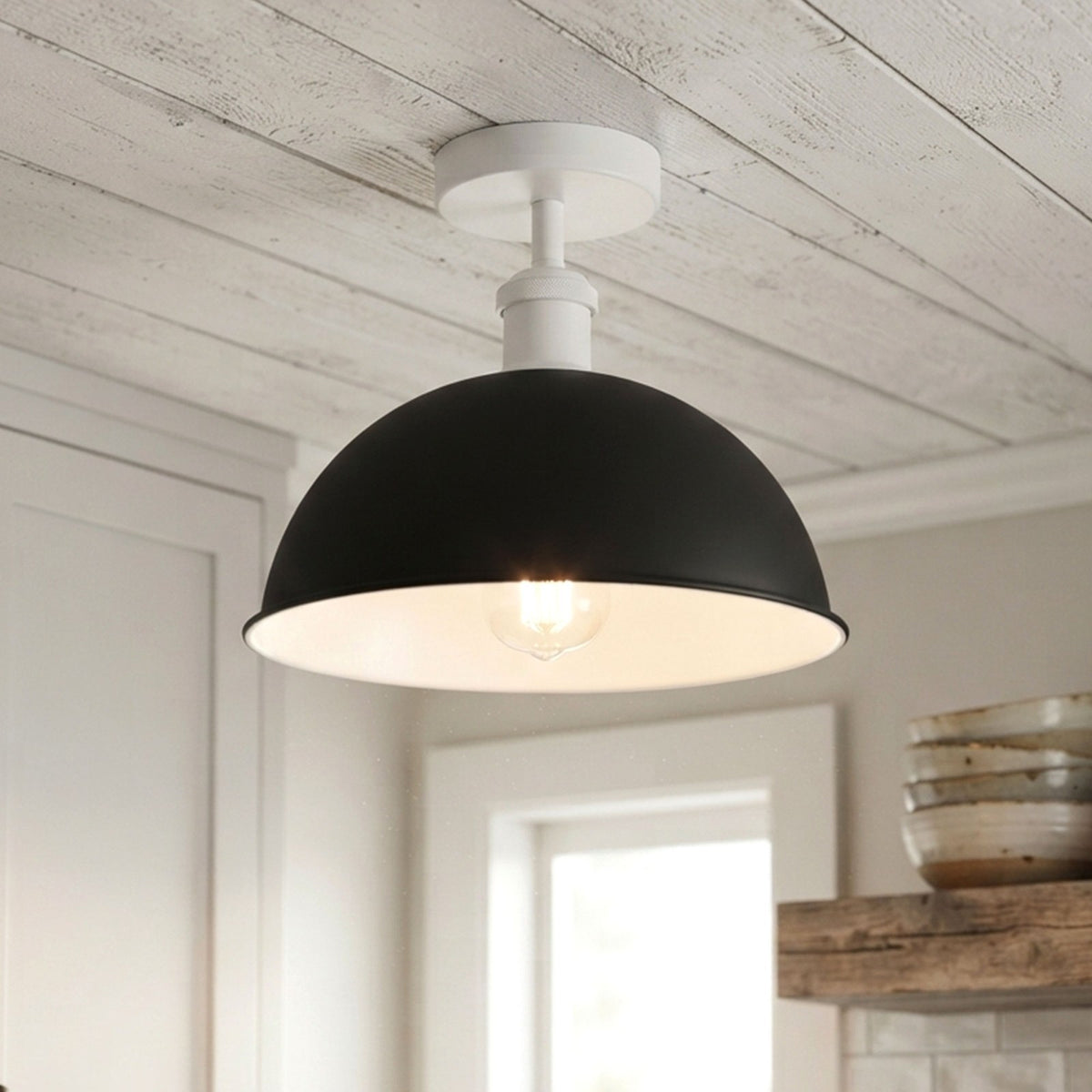 Vintage Industrial Flush Mount E27 Ceiling Light~4183