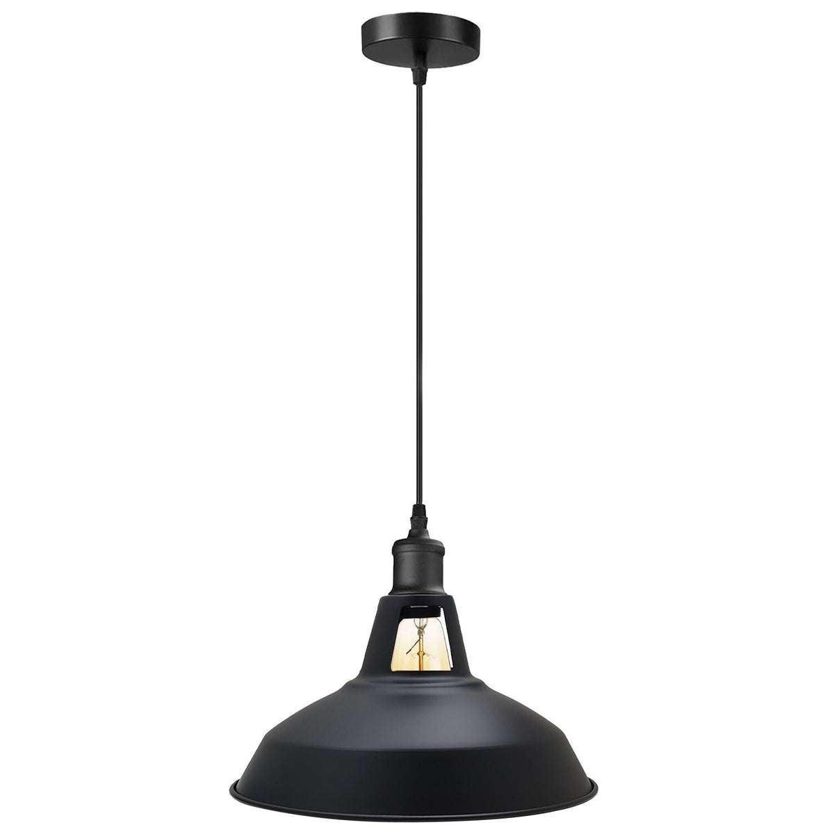 Industrial Black Pendant Ceiling Light  Baran Shade Hanging Lamp~4037