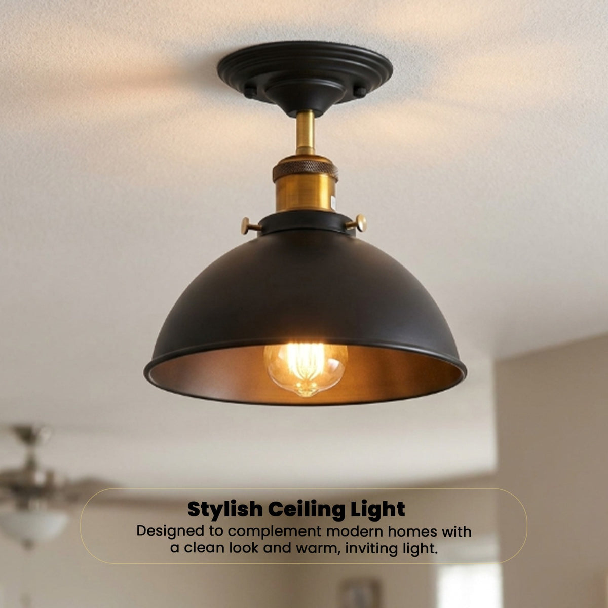 Industrial Ceiling Lights E27 Dome Flush Light Fitting~4090